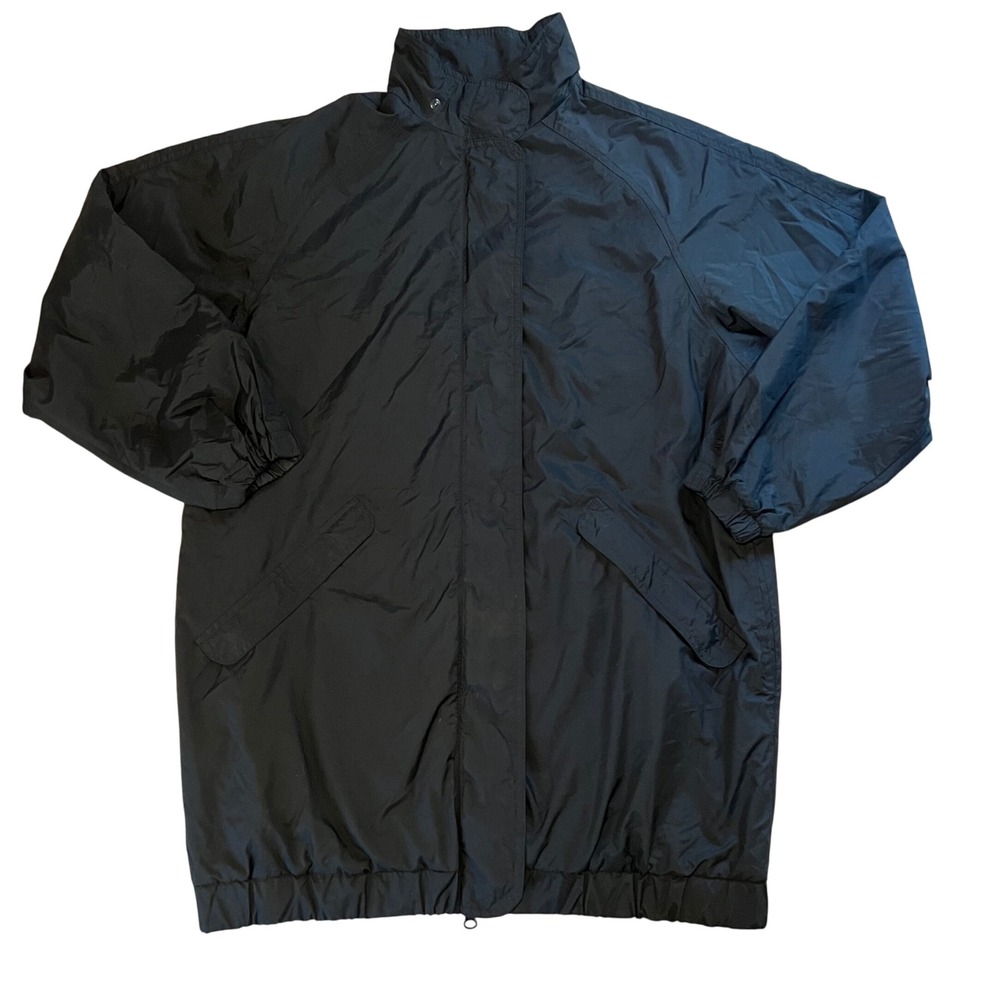 VTG Travelsmith Black Full Zip Jacket Womens Oversized Med Outerwear Made in USA